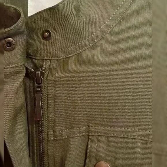 Anthropologie Oversized Green Utility Ruffle Jacket Size Small Medium - Picture 10 of 15